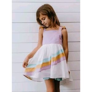 JannyBB Design Cotton Voile Rainbow Hi Low Summer Sundress Size 6T